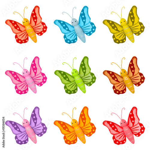 Decorating  -  Colorful wooden butterflies  -  Variety © PhotoSG