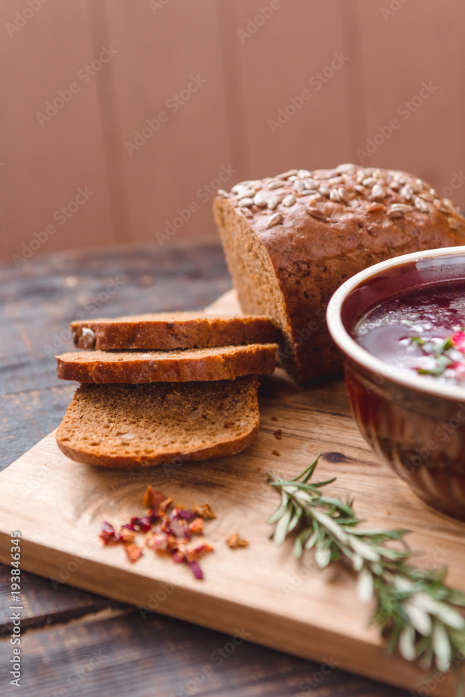 pieces of bread with seeds on a cutting Board pieces of bread with seeds on a cutting Board