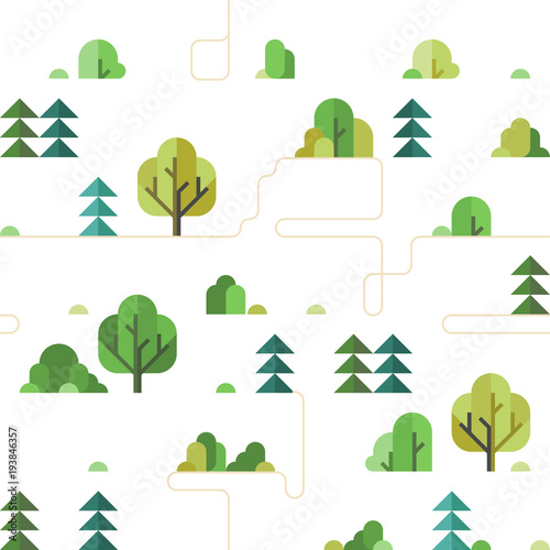 Seamless background - Forest. Forest trail.