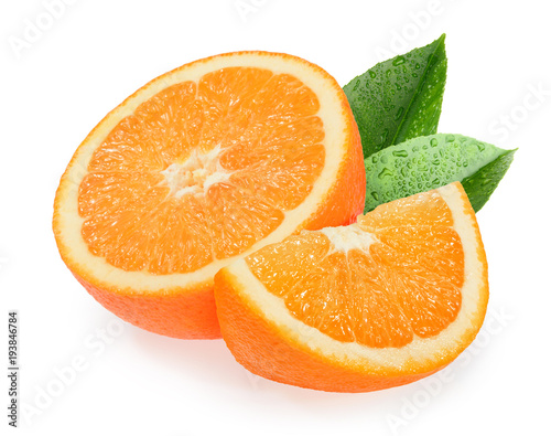 Orange fruits isolated on white background