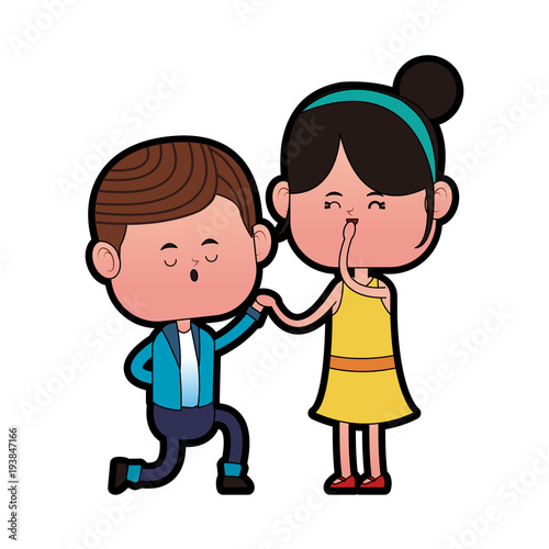 Cute boyfriend on knees cartoon vector illustration graphic design