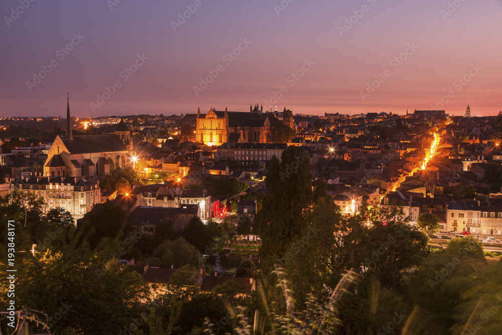 Panorama of Poitiers at sunset Panorama of Poitiers at sunset
