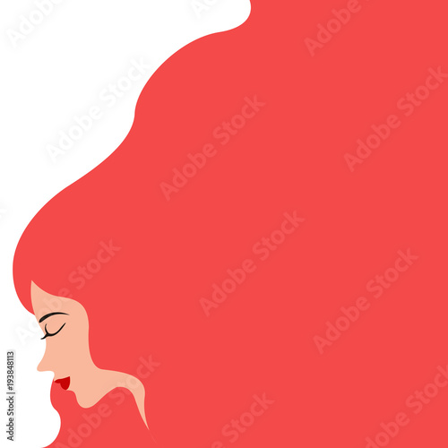 Girl avatar with long hair. Happy women day