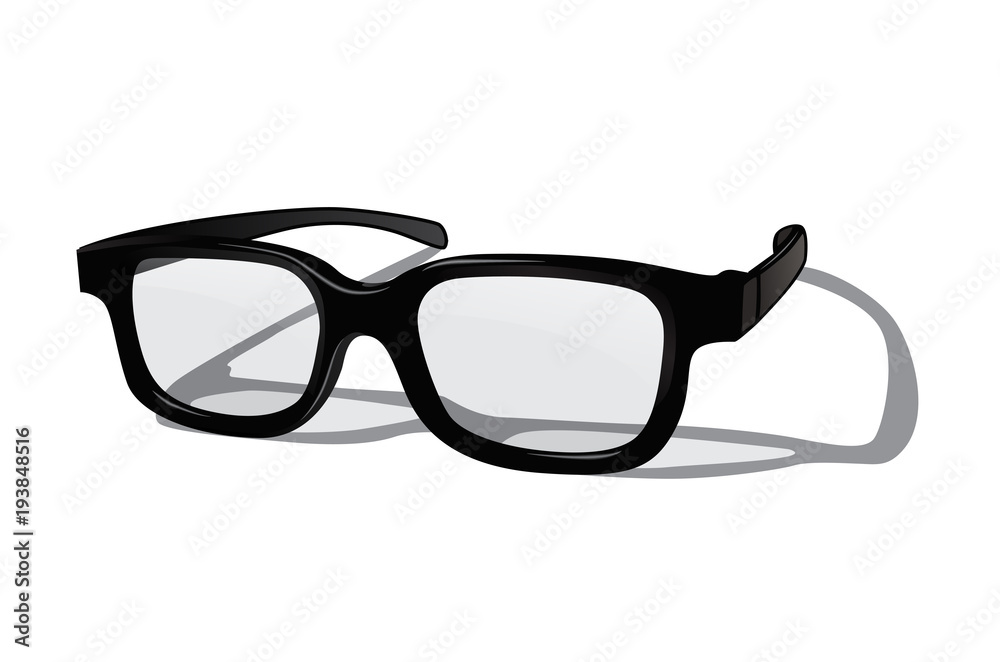 Vector realistic glasses isolated on white background.