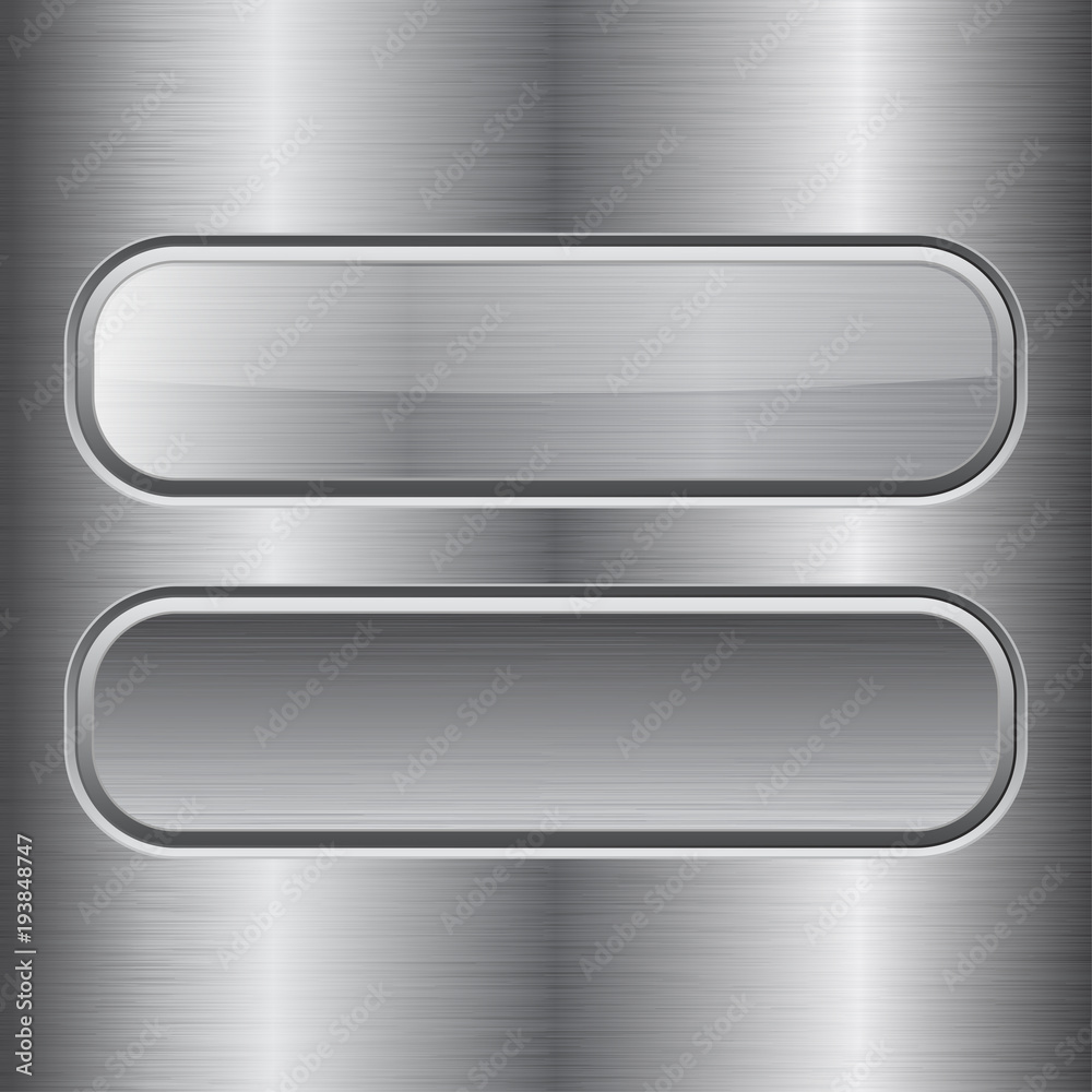 Oval buttons. Metal brushed texture Oval buttons. Metal brushed texture