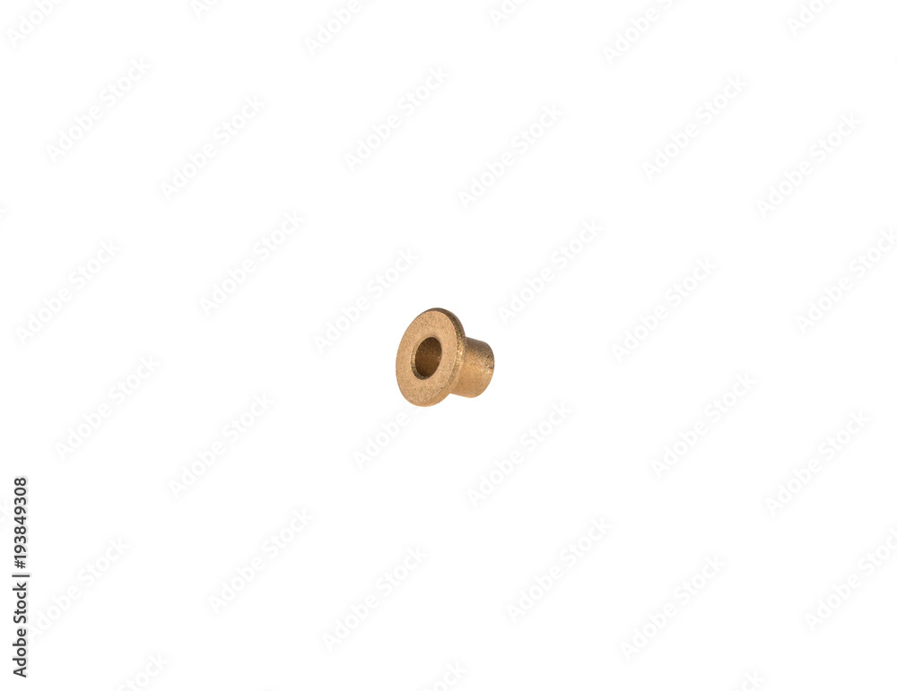 bronze bushing on isolated white background bronze bushing on isolated white background