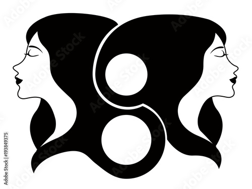 Pair of girl avatars. Happy women day