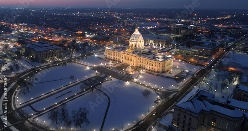 Capitol Building, Saint Paul, MN - Aerial View  photo