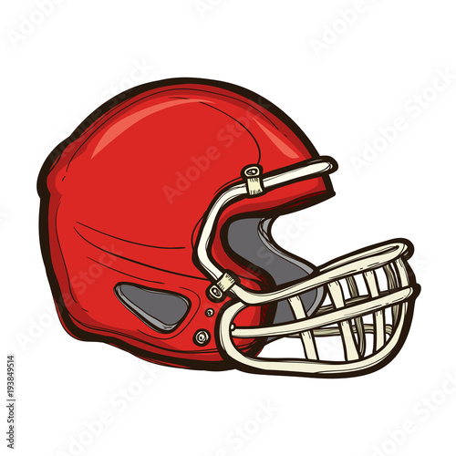 American football helmet isolated. Equipment game