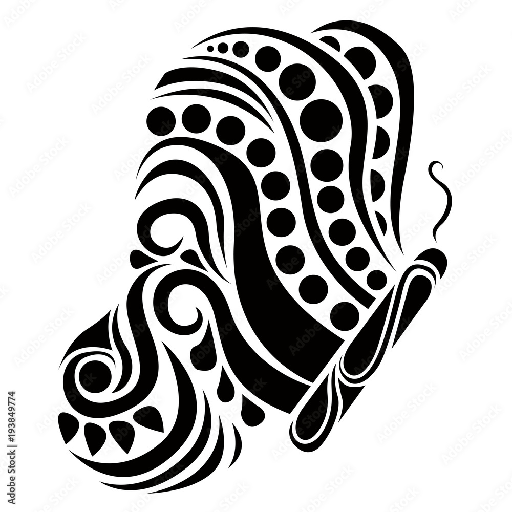 Abstract textured butterfly icon Abstract textured butterfly icon
