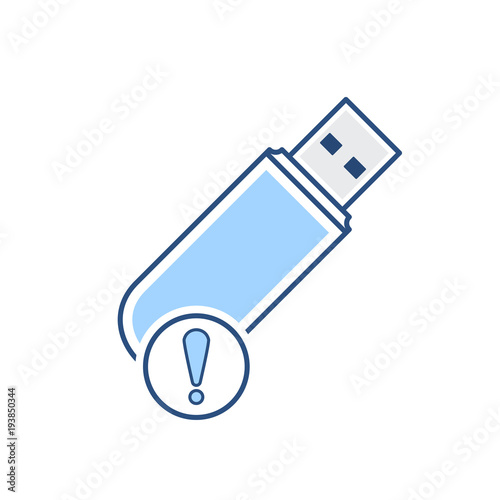 Alert disk drive flash storage usb icon