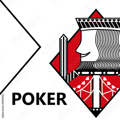 poker card gambling king with sword in sign diamond vector illustration photo