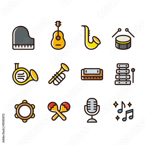 Music instruments icons