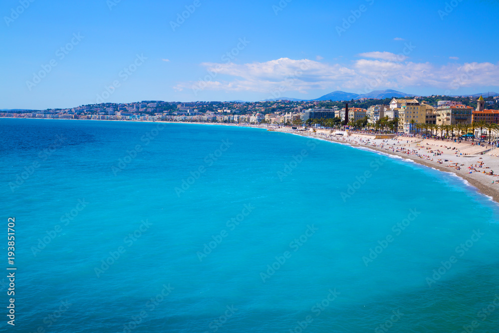 Nice, French Riviera, Cote d'Azur or Coast of Azure.