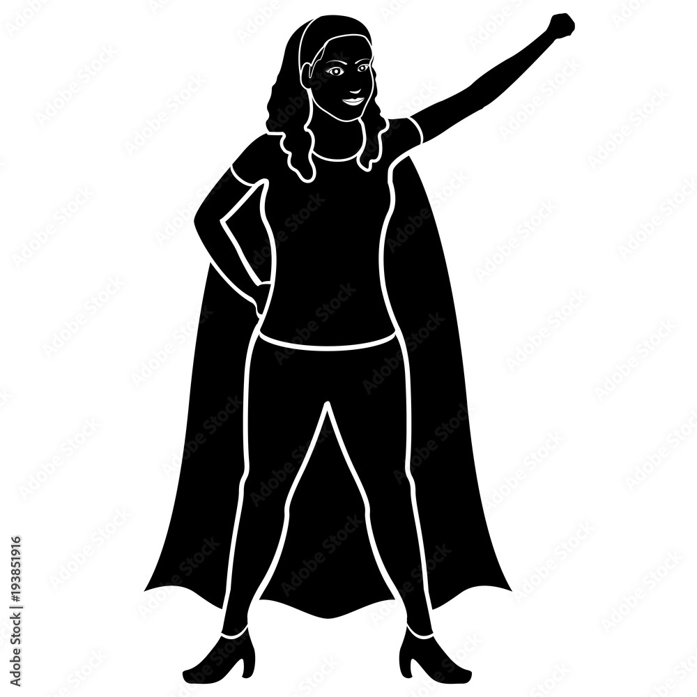 Superwoman cartoon character silhouette