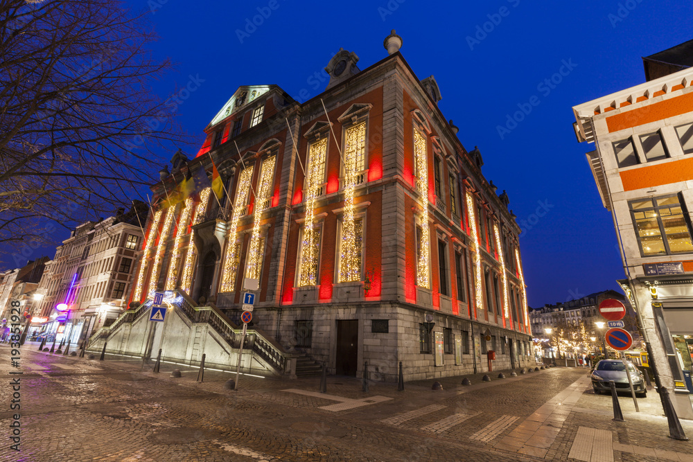 Fototapeta premium Liege city hall at night