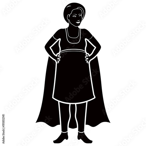 Superwoman cartoon character silhouette