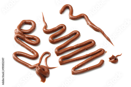 milk chocolate sauce isolated on a white background
