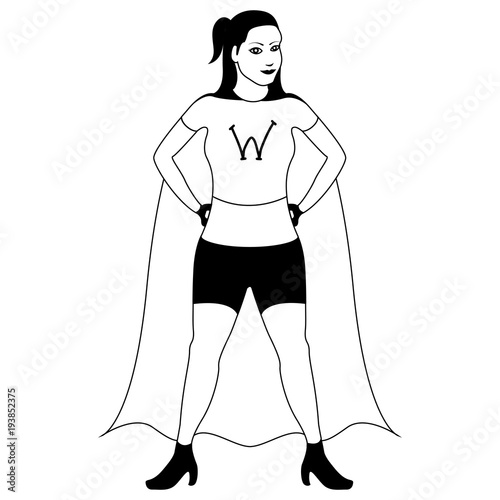 Superwoman cartoon character sketch