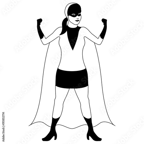 Superwoman cartoon character sketch