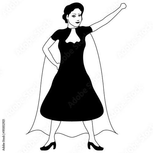 Superwoman cartoon character sketch