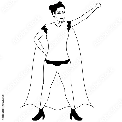Superwoman cartoon character sketch