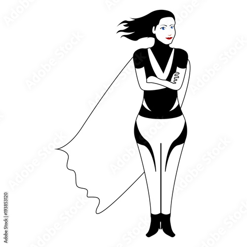 Superwoman cartoon character sketch
