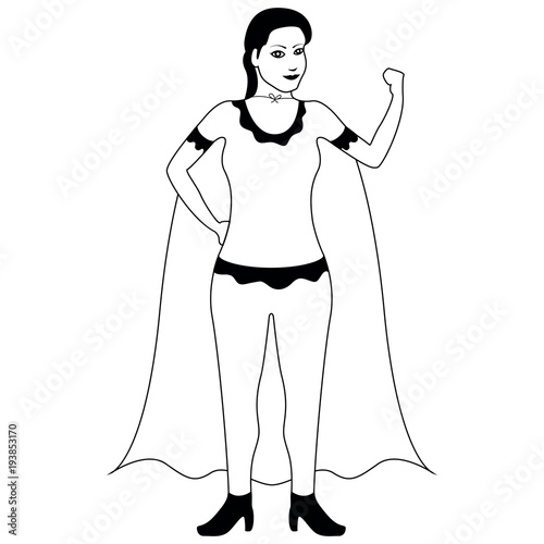 Superwoman cartoon character sketch