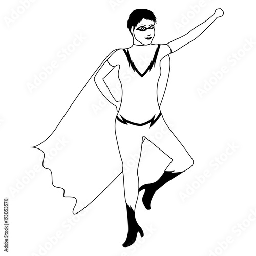 Superwoman cartoon character sketch