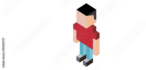 personaggio, semplice, cubo