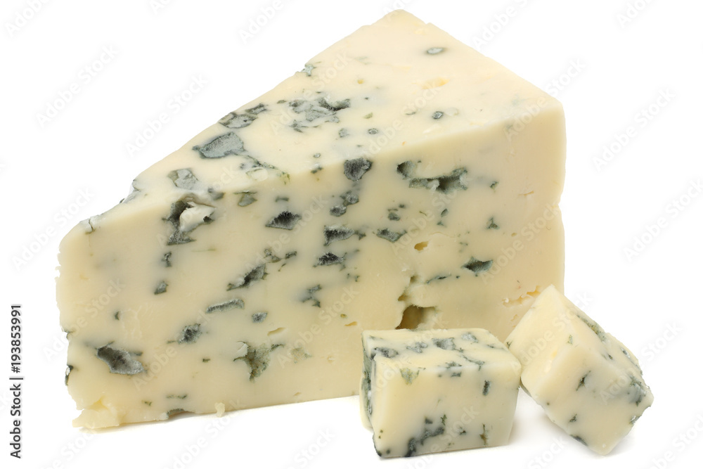 blue cheese isolated on white background