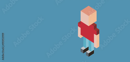 personaggio, semplice, cubo