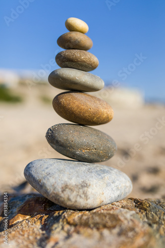 Pile of stones on the beach