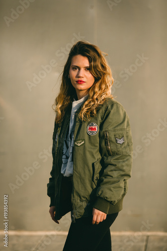 Portrait of a cool woman on the street.