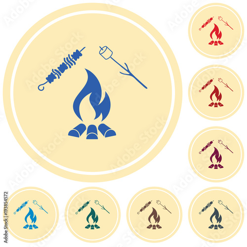 Brazier, zephyr and kebab icon