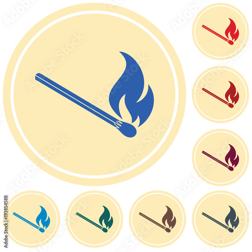 Match fire icon vector