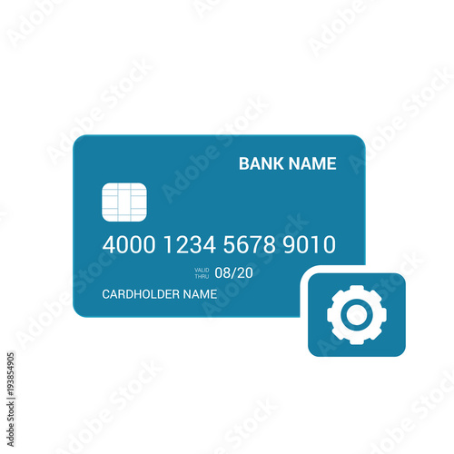 Bank card gear settings icon