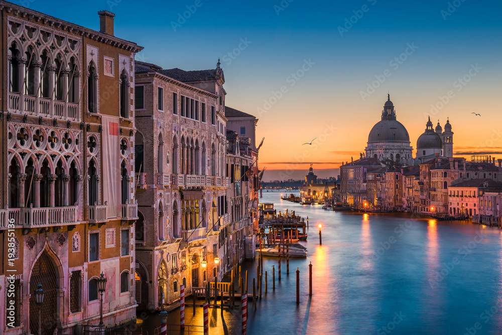 Grand Canal at night, Venice - obrazy, fototapety, plakaty 