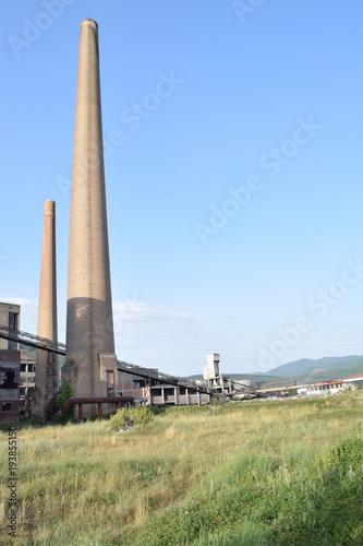 Old factory building with silos
