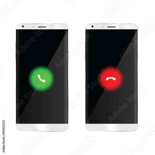 mobile phone with telephone handset illustration