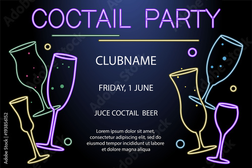 Flyer for night cocktail party