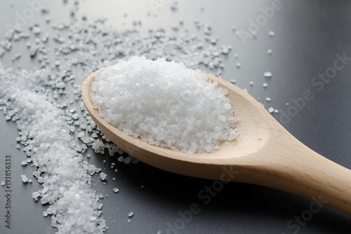 Sea Salt In Wooden Spoon