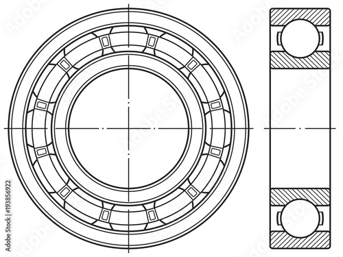 Ball bearing contour illustration