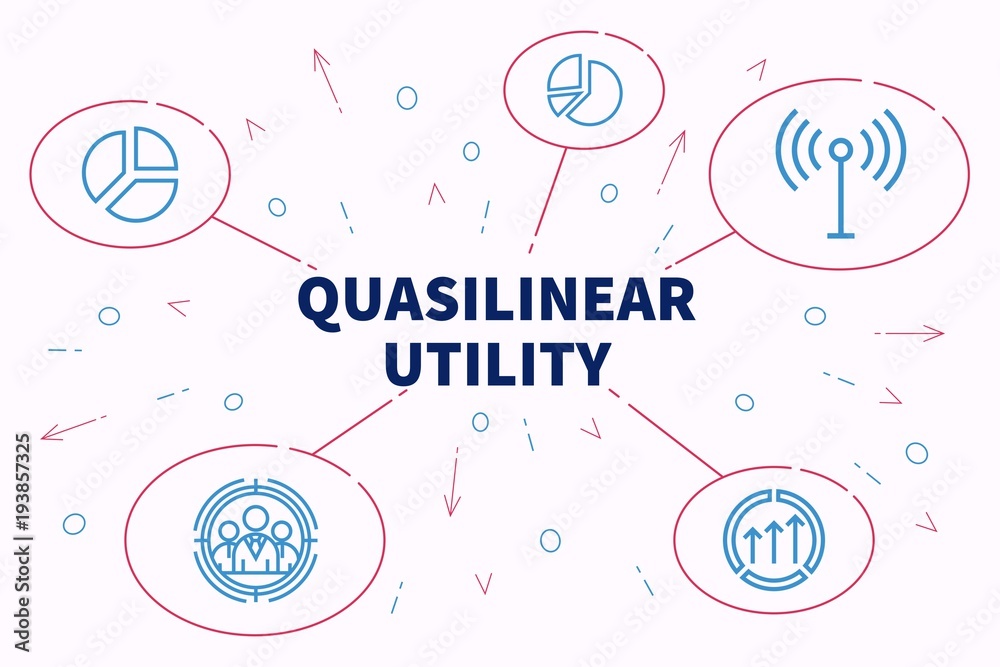 Conceptual business illustration with the words quasilinear utility