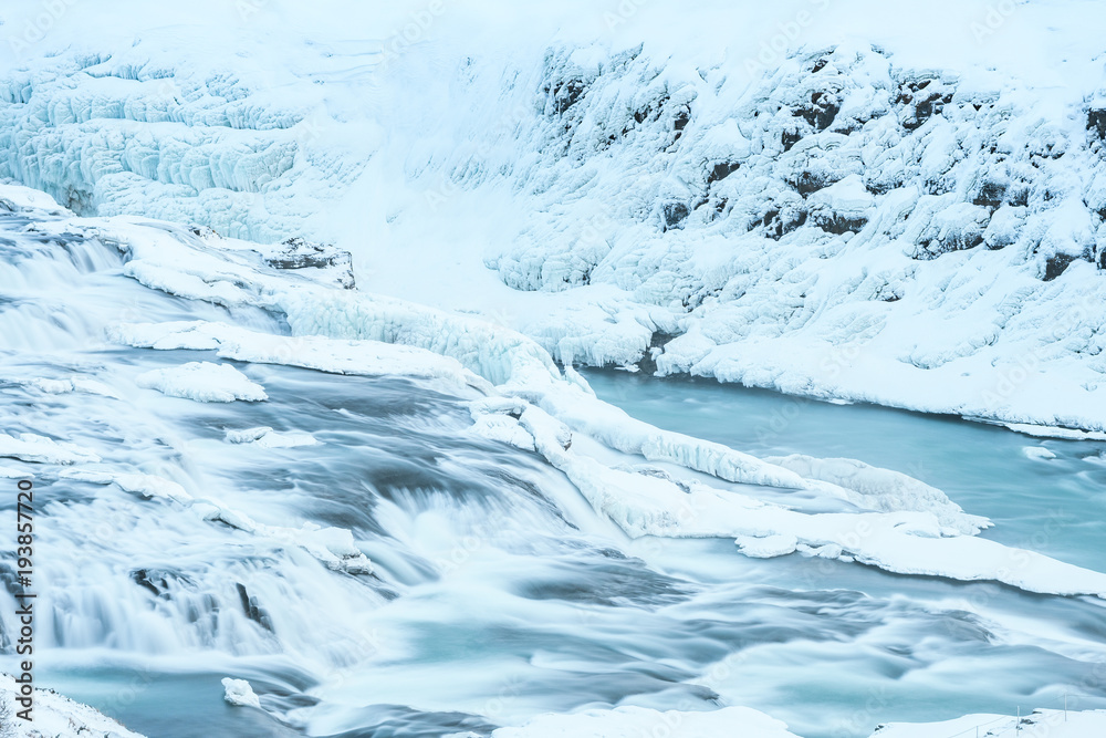gullfoss waterfall, one the golden circle landmarks at Iceland 
