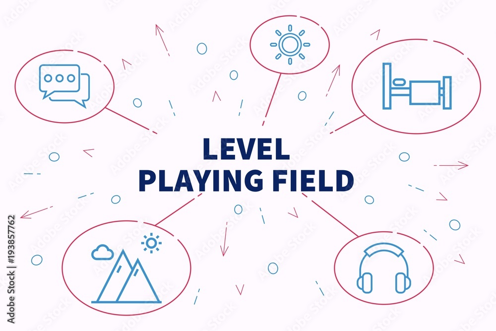 Obraz premium Conceptual business illustration with the words level playing field