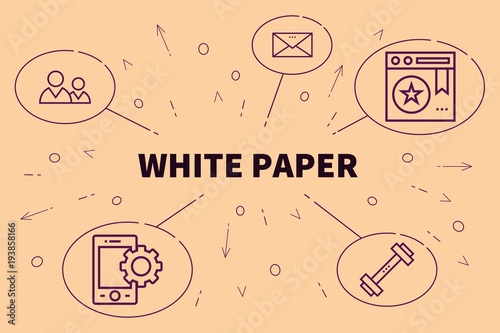 Conceptual business illustration with the words white paper