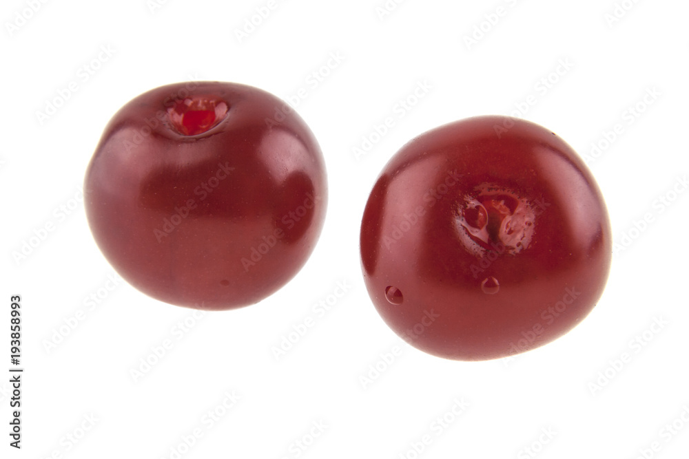red cherry isolated on white background red cherry isolated on white background