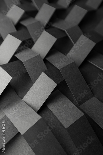 Black and white abstract background, geometric composition