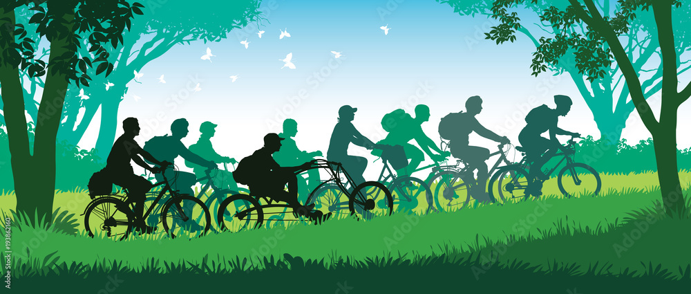 Obraz premium Cycling group